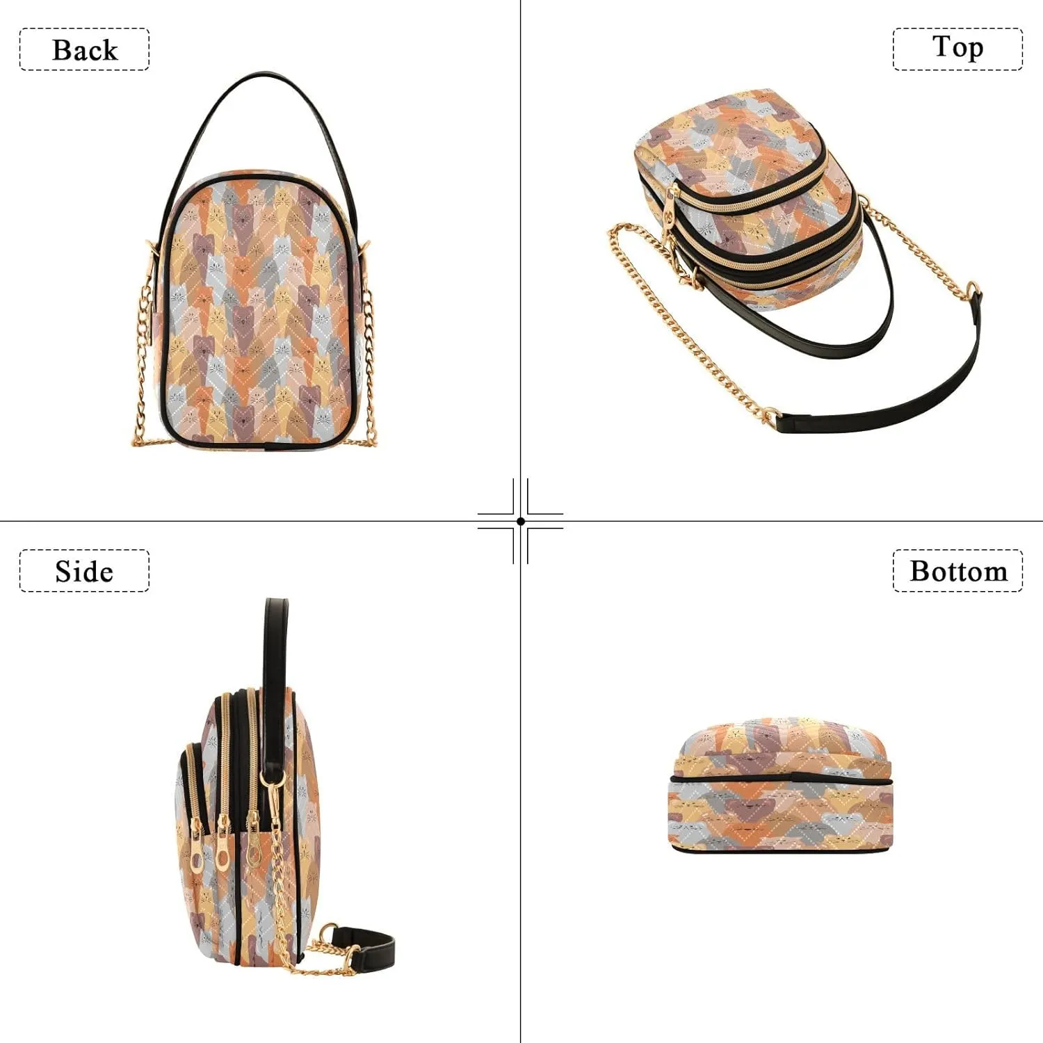 JSTEL Small Crossbody Bag for Women with Compartments,Long Strap Crossbody Purse Polyester Phone Purse Wallet