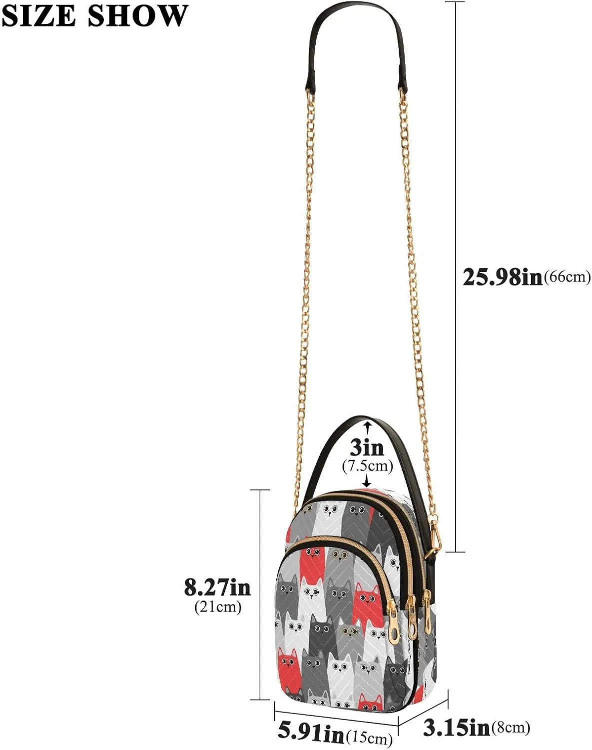 JSTEL Small Crossbody Bag for Women with Compartments,Long Strap Crossbody Purse Polyester Phone Purse Wallet