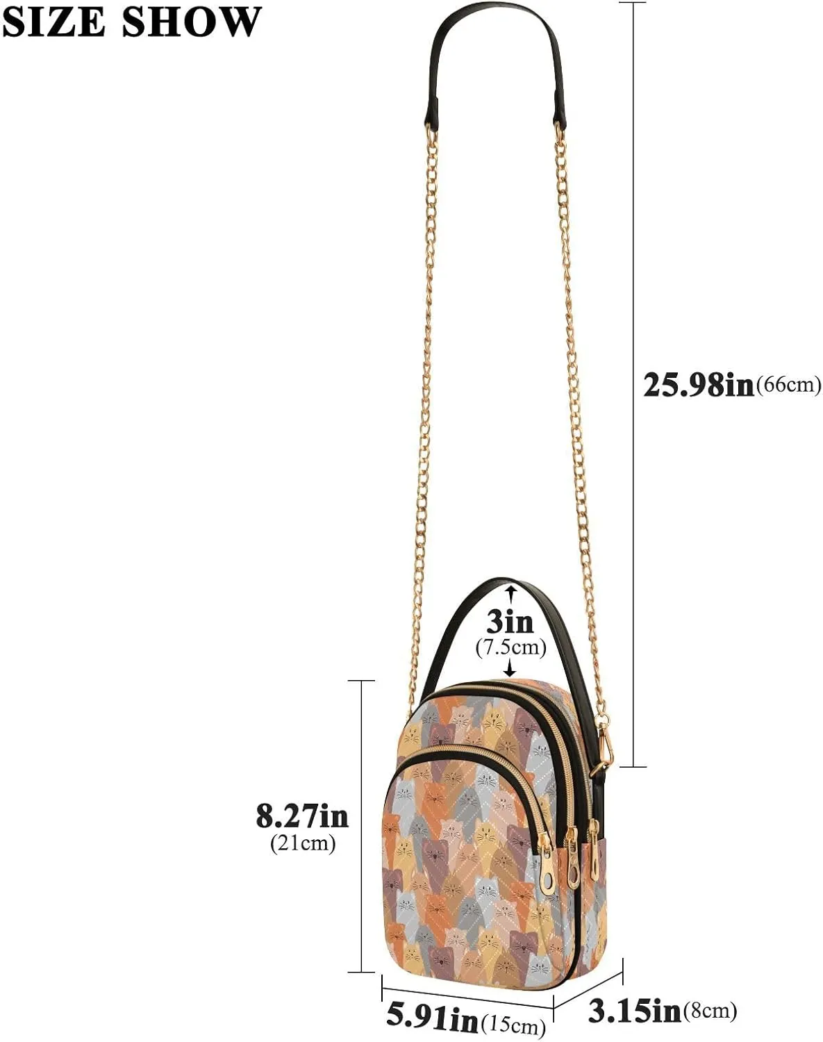 JSTEL Small Crossbody Bag for Women with Compartments,Long Strap Crossbody Purse Polyester Phone Purse Wallet
