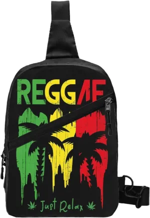 Just Relax Reggae Music Portable Sling Bags Packable Crossbody Bag Foldable Sport Daypack Reusable Shoulder Backpack Diagonally Chest Bag for Workout Travel