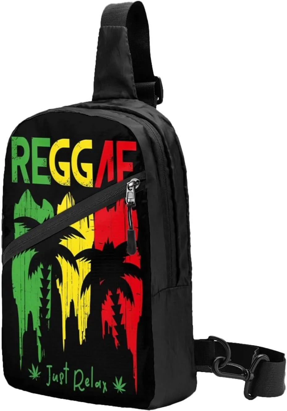 Just Relax Reggae Music Portable Sling Bags Packable Crossbody Bag Foldable Sport Daypack Reusable Shoulder Backpack Diagonally Chest Bag for Workout Travel