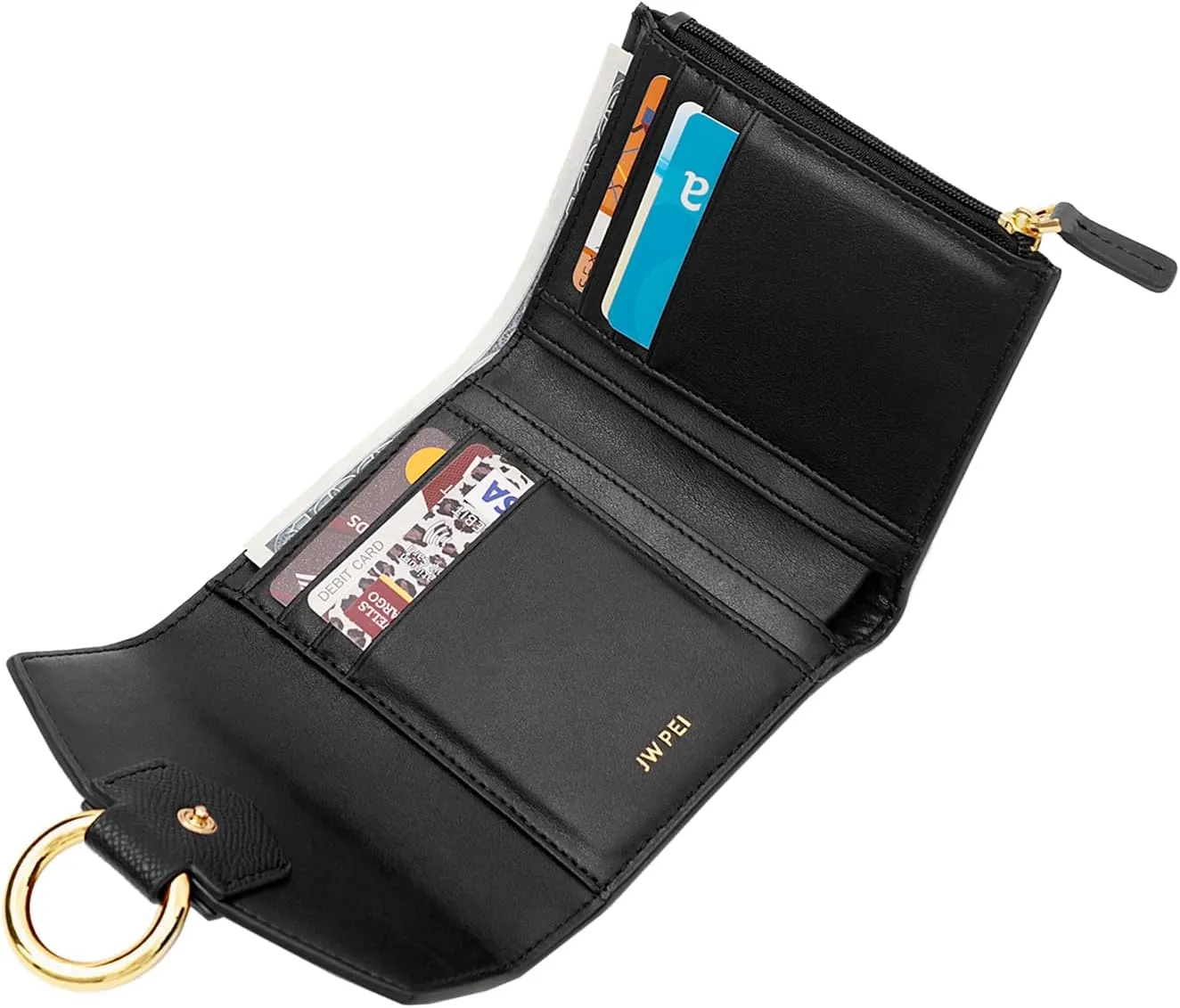 JW PEI Stella Wallet - Black Grained Vegan Leather