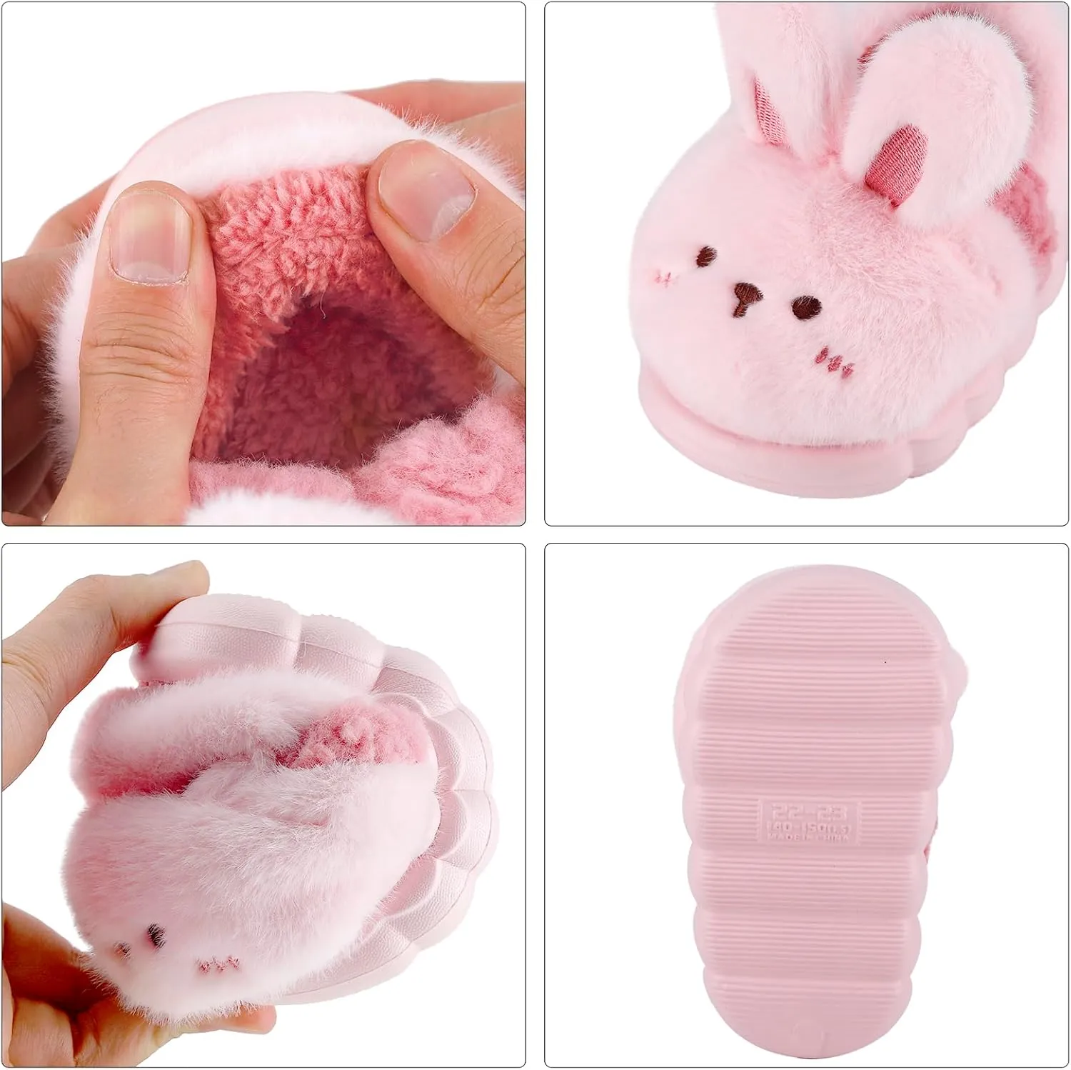 KAKU NAUN Toddler Kids Unisex Slippers Animal Winter Warm Furry Shoes for Boys Girls