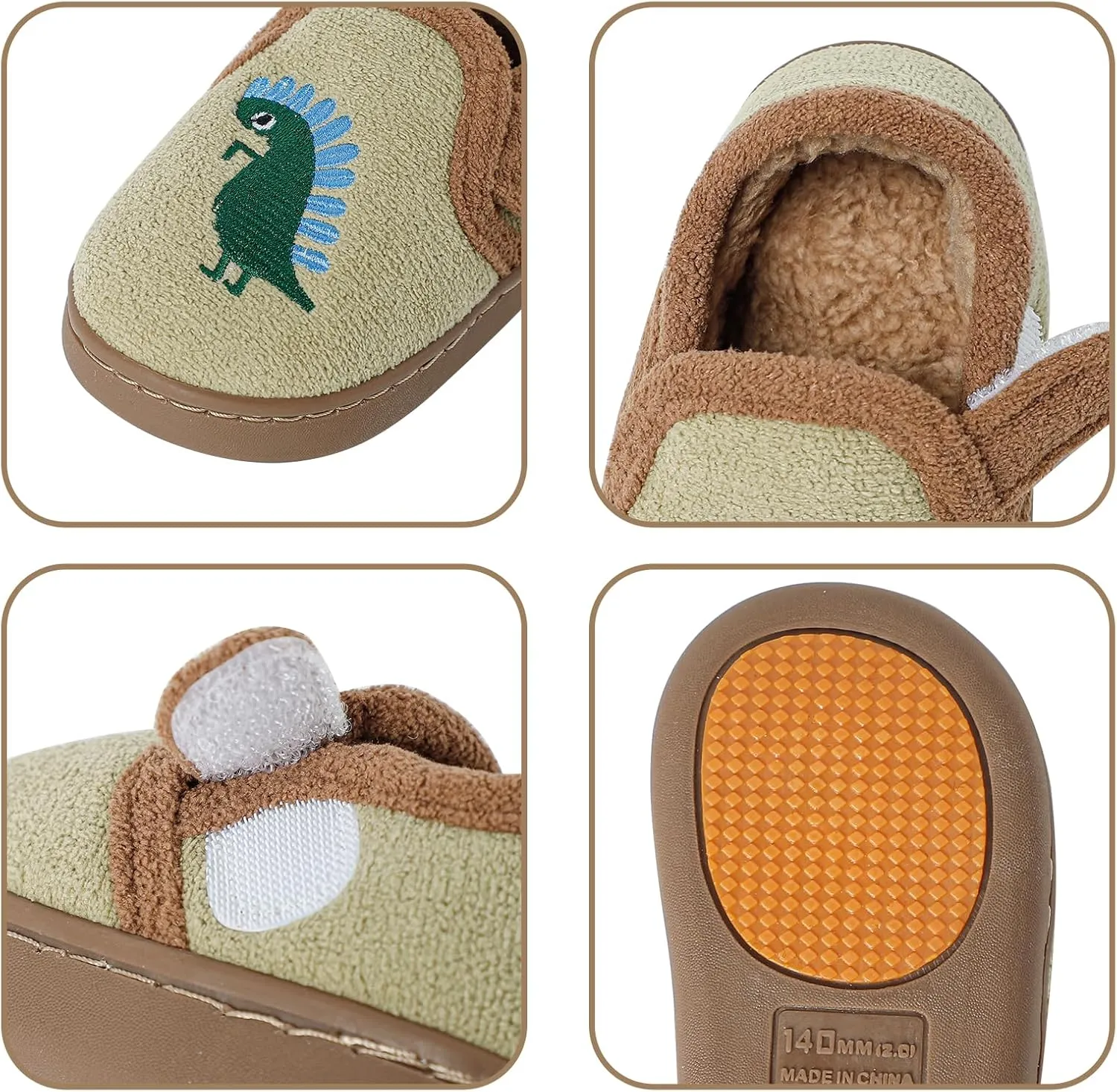 KAKU NAUN Toddler Kids Unisex Slippers Animal Winter Warm Furry Shoes for Boys Girls