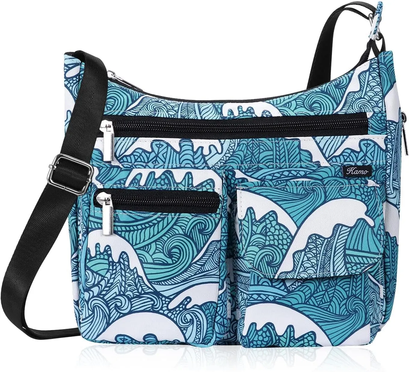 Kamo Crossbody for Women - Multi-pocket Shoulder Lightweight Messenger Casual Printed Purse Handbag Travel Bag