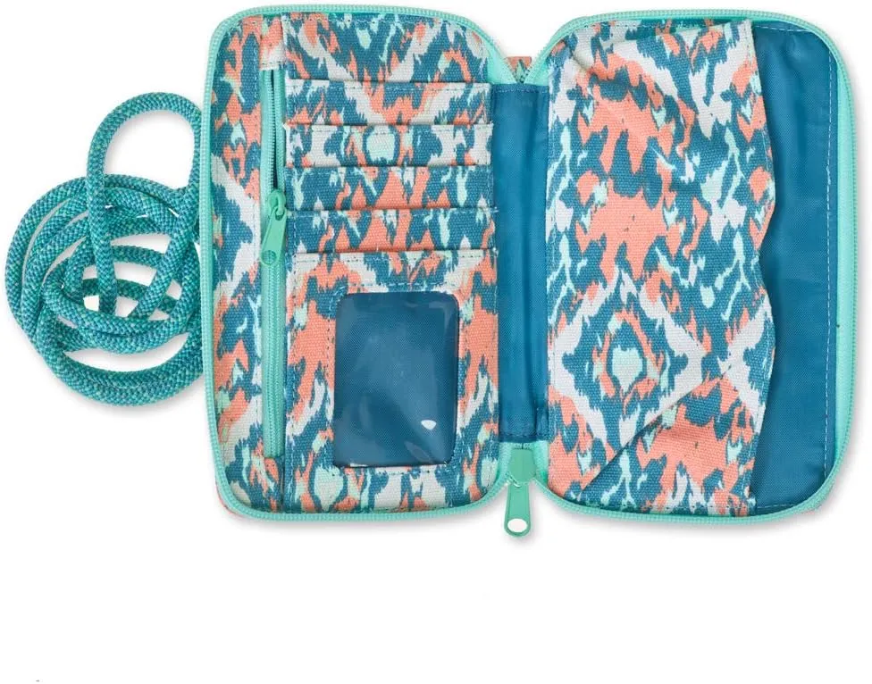 KAVU Go Time Bi-Fold Crossbody Wallet with Rope Strap