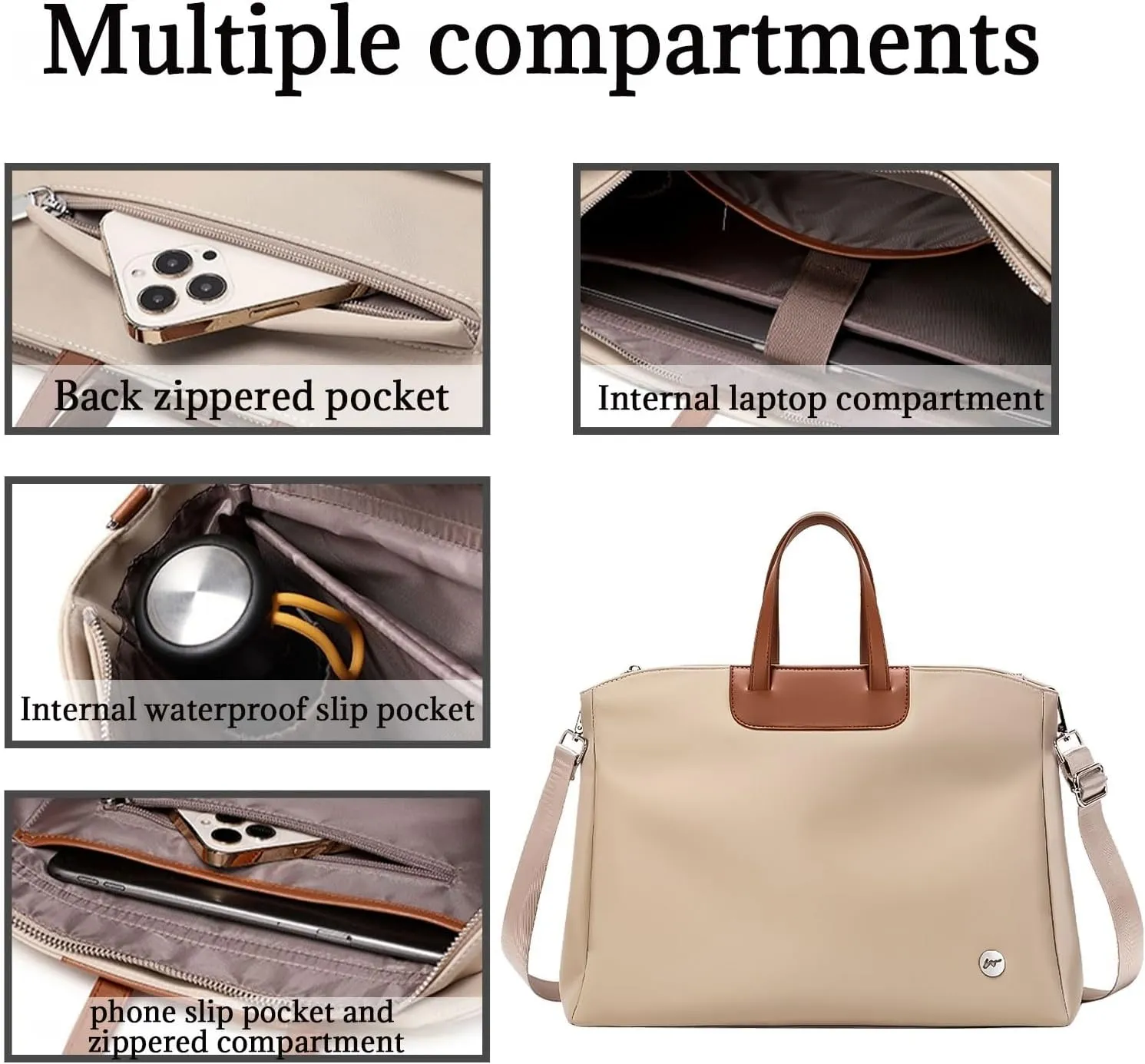 KEBEIXUAN Laptop Bag for Women Computer and Tablet Shoulder Bag Work Tote Bags With Zipper Handbags for Teachers Gift Travel