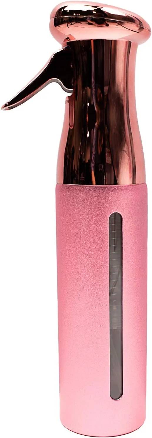 KEEN Continuous Spray Bottle, 10 OZ Fine Mist for Indoor/Outdoor Plant Care, Hair Styling, Skin Refresher Air Mist, Refillable Empty Water Bottle Trigger Sprayer Set, Pink