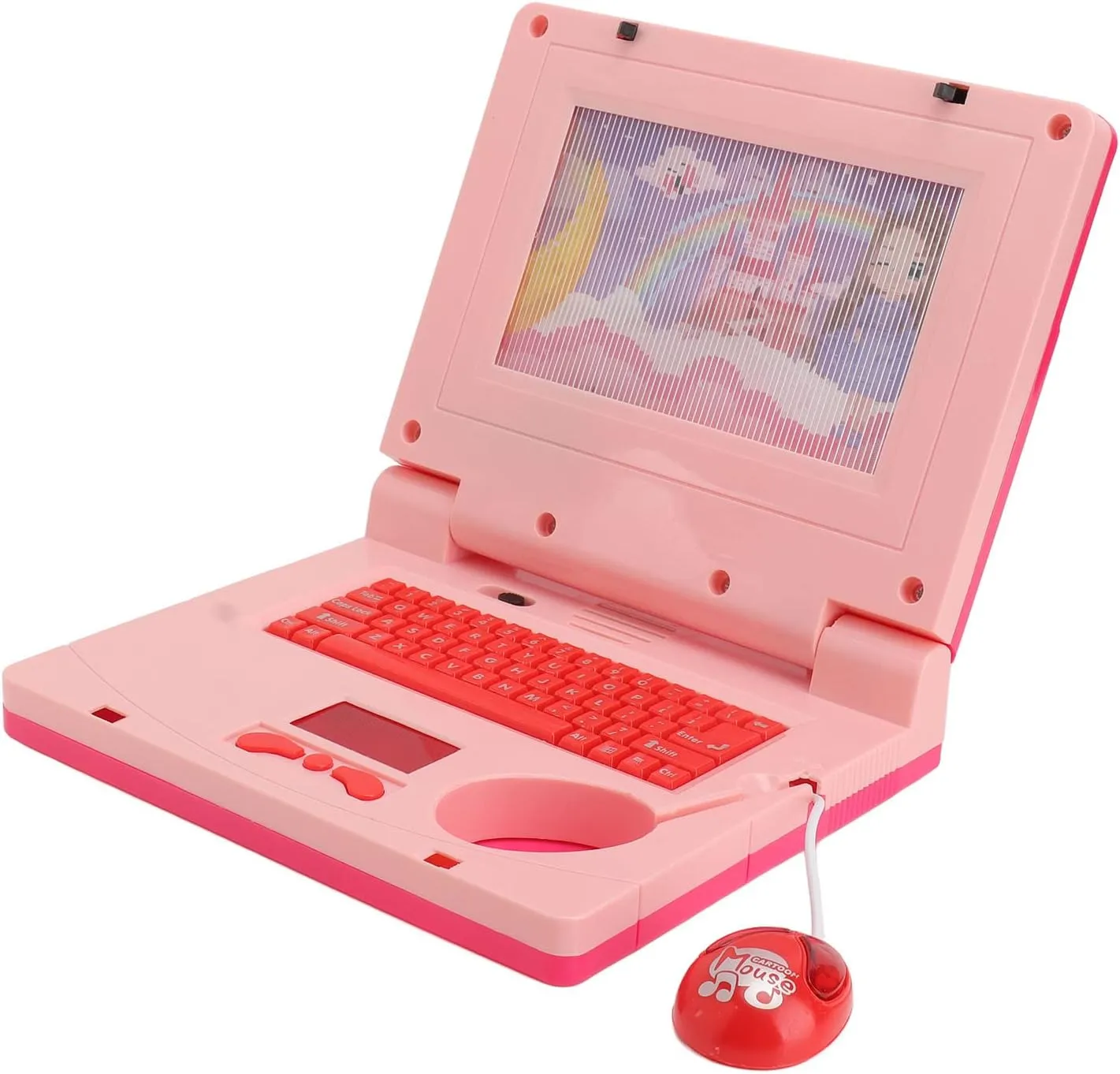 Keenso 3 AA Batteries Plastic Kids Learning Laptop Cognitive Development Simulation Kids Laptop Toys