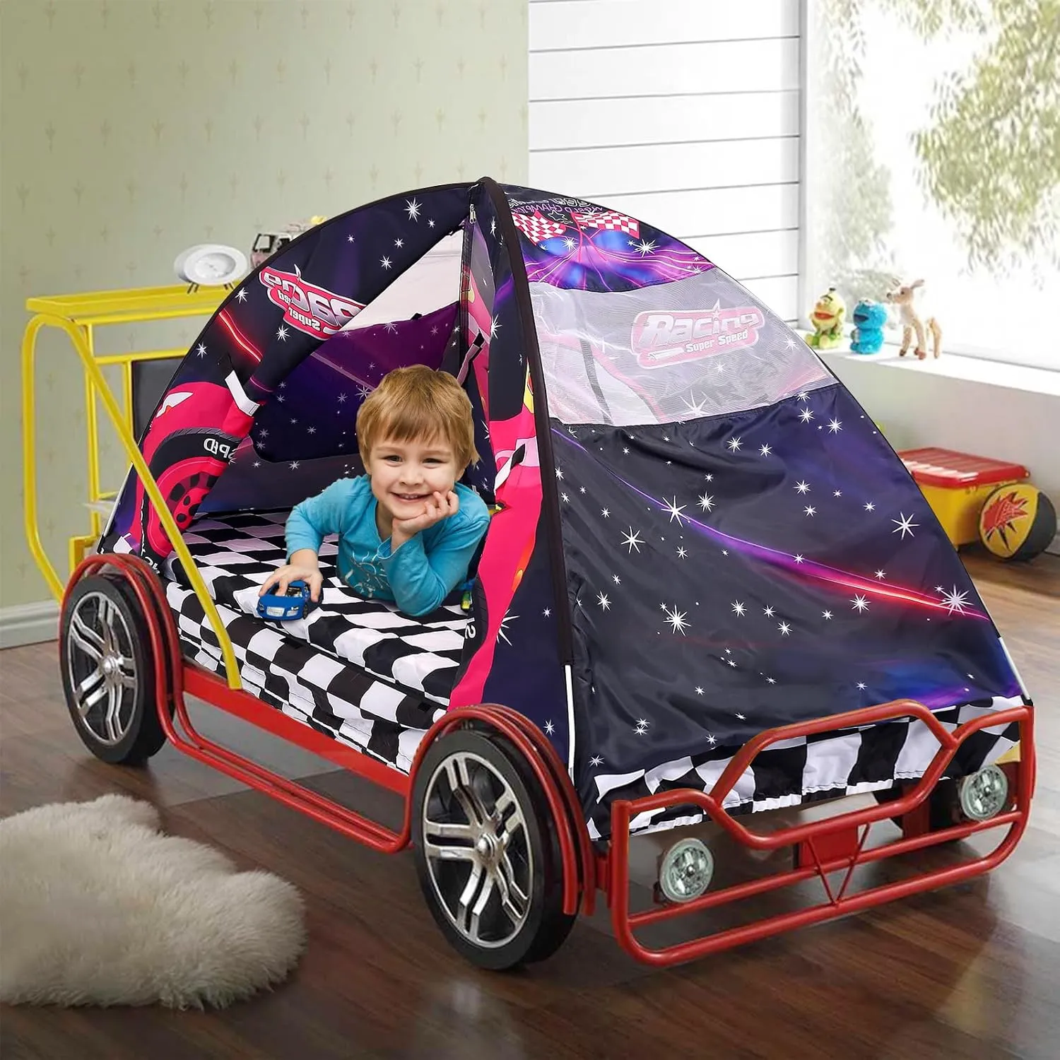 Kid Bed Tent -Twin Play Tent Baby Toddlers Dream Playhouse for Bedroom Decor Indoor Games Twin Size Bed Canopy by CRAWLBO