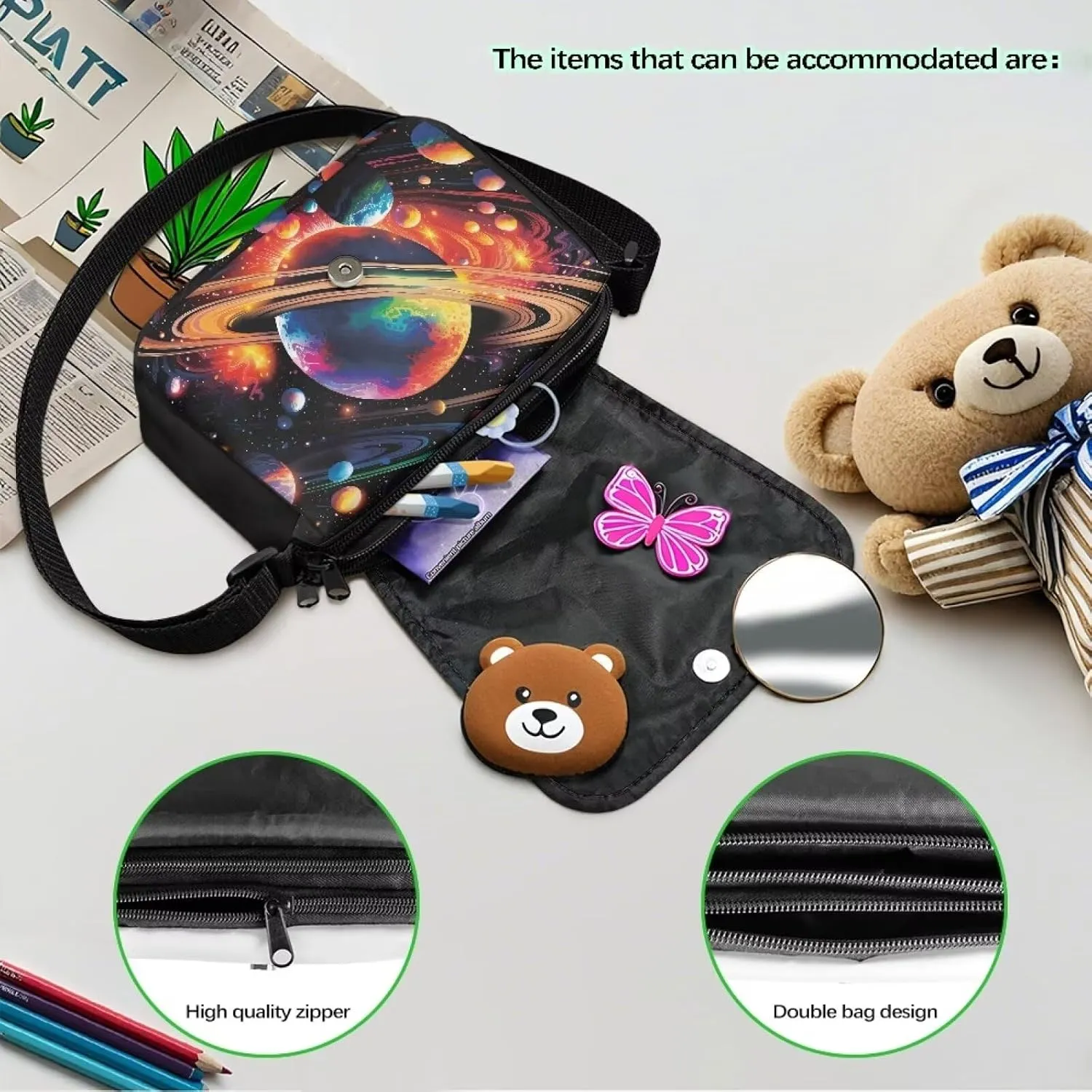 Kids Crossbody Bag for Girls Small Shoulder Bag for Kids Crossbody Handbags with Adjustable Strap for Travel