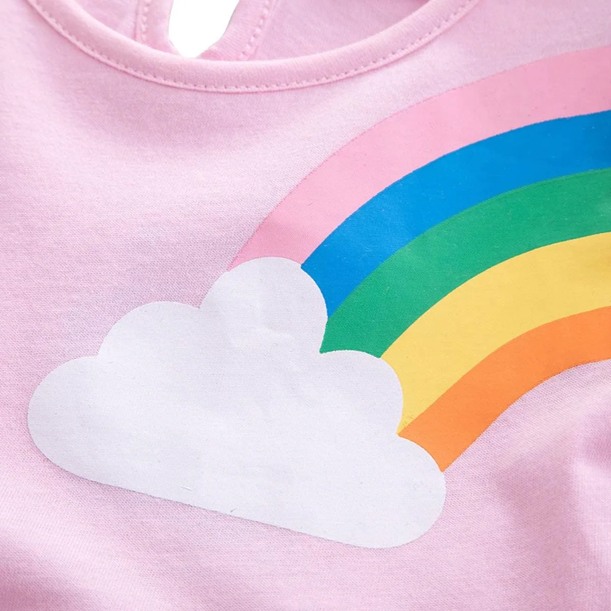 Kids Girls Summer Casual Unicorn Dresses Cotton Short Sleeve Crew Neck Dress 2-7 Years