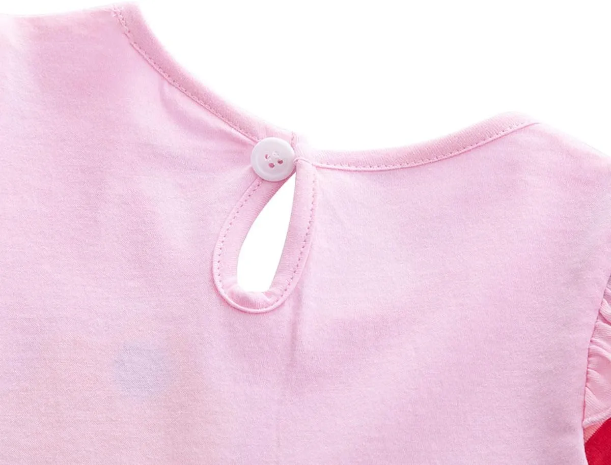 Kids Girls Summer Casual Unicorn Dresses Cotton Short Sleeve Crew Neck Dress 2-7 Years