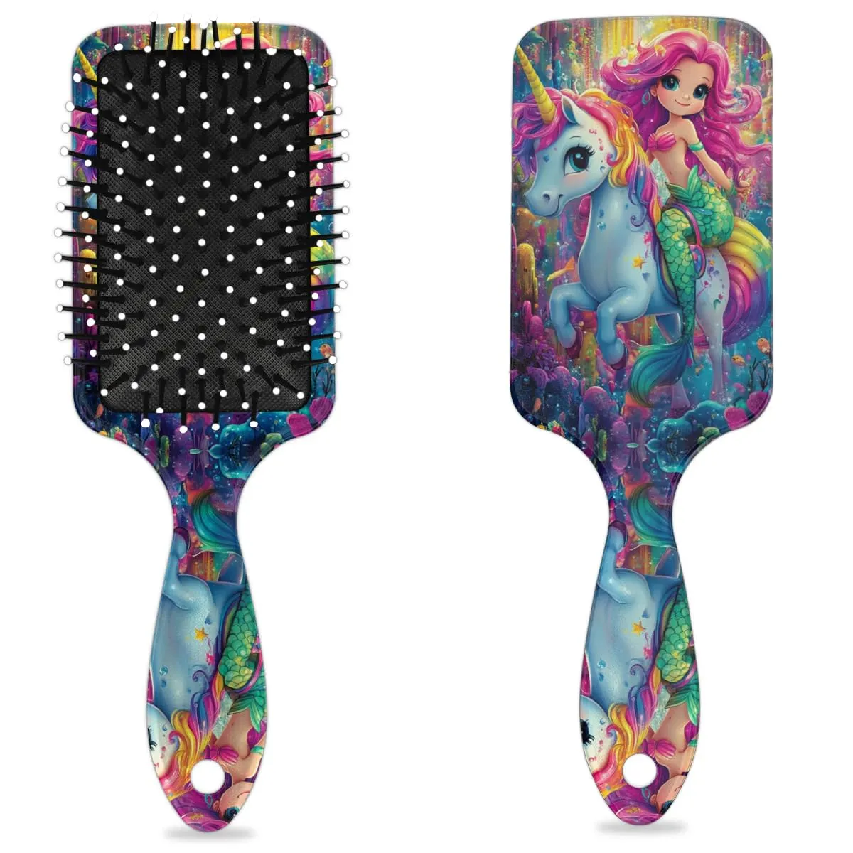 Kids Hair Brush for Boys Girls Toddler - Mermaid Unicorn Detangler Hairbrush for Wet Dry Thin Long Curly Hair Pain-Free Comb Glide Through Tangles with Ease and Massage Scalp