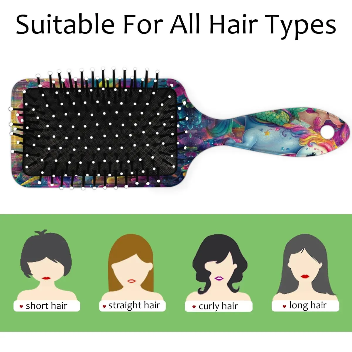 Kids Hair Brush for Boys Girls Toddler - Mermaid Unicorn Detangler Hairbrush for Wet Dry Thin Long Curly Hair Pain-Free Comb Glide Through Tangles with Ease and Massage Scalp