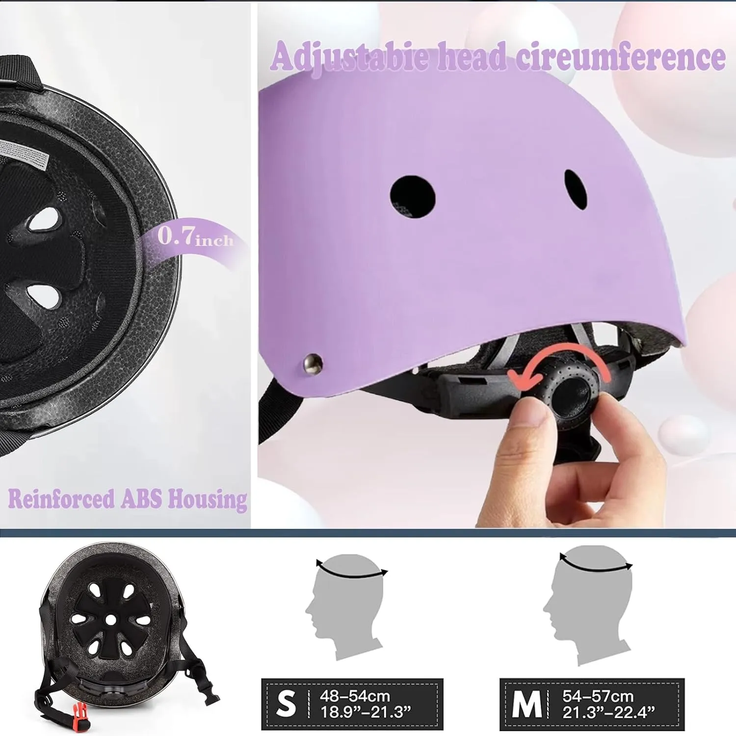 Kids Helmet,Toddler Skateboard Helmets for Ages 2-3-5-8-14 Years Boys Girls with Knee and Elbow Pads Wrist Guards fit Roller Skates,Skateboarding,Skating Scooter Adjustable Kids Helmet