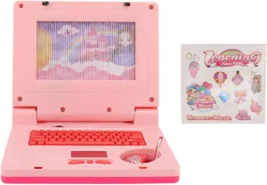 Kids Learning Laptop, Plastic High Simulation Educational Toddler Learning Computer Toy with (Non Retractable Mouse) Electronic Toy