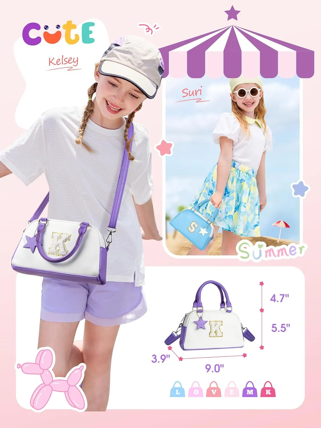Kids Purse Handle Bag Crossbody Bag, Makeup bag Girls Gifts, Birthday gifts for 4 5 6 7 8 9 10 11 12 Year Old Girl Toddler, Handbag-blue-L