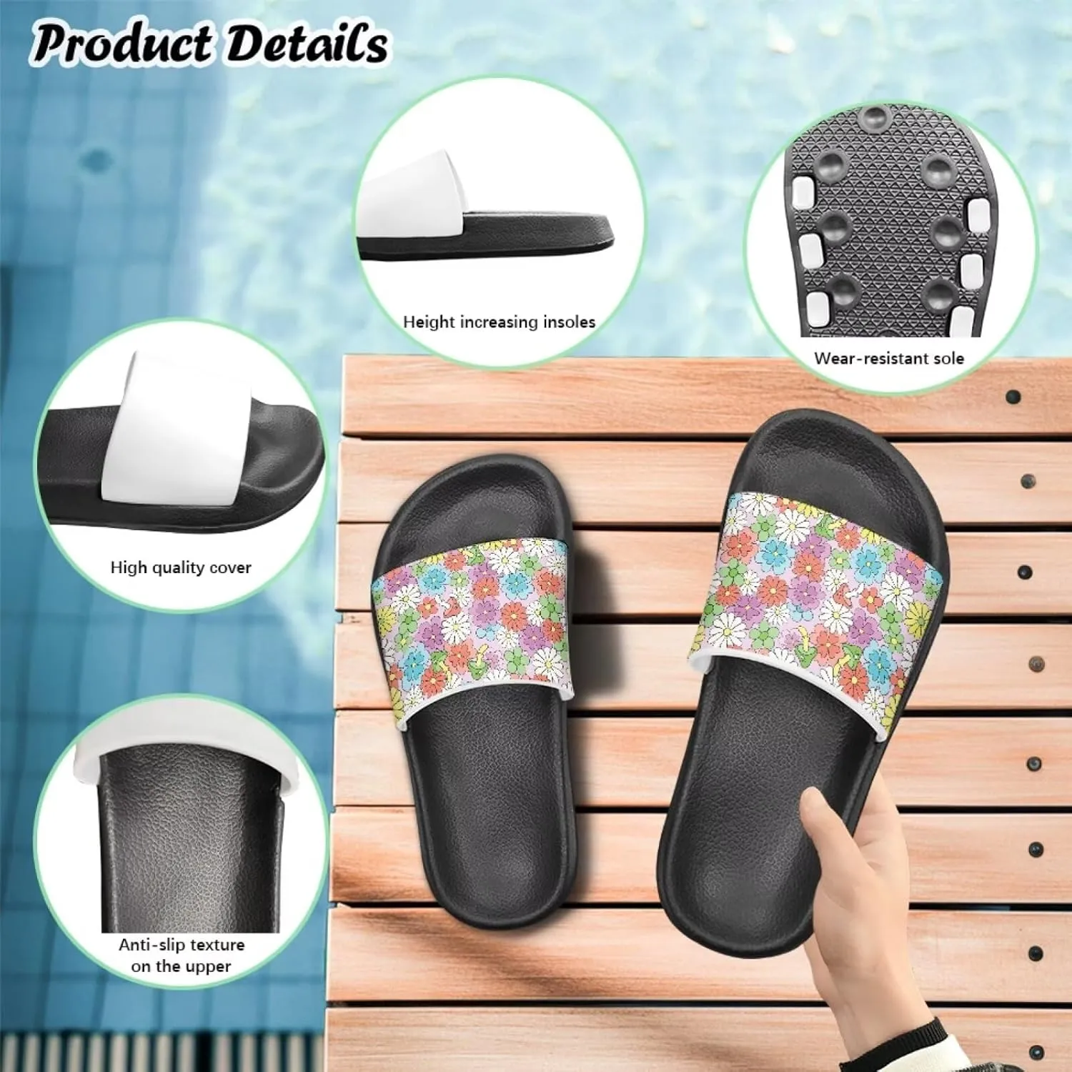 Kids Slides Toddler Boys Girls Shower Slippers Boys Girls Flip Flops Beach Pool Home Sandals