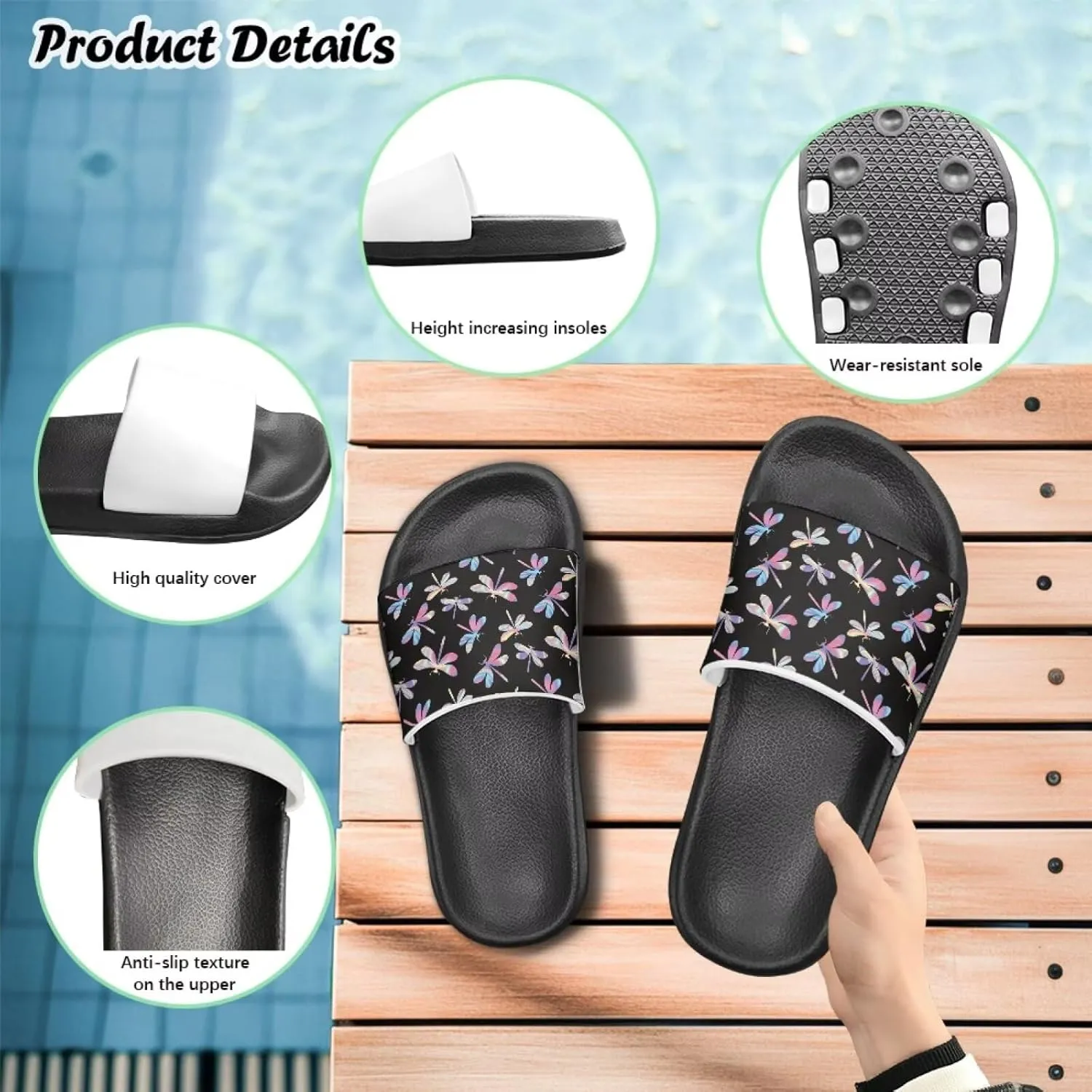 Kids Slides Toddler Boys Girls Shower Slippers Boys Girls Flip Flops Beach Pool Home Sandals