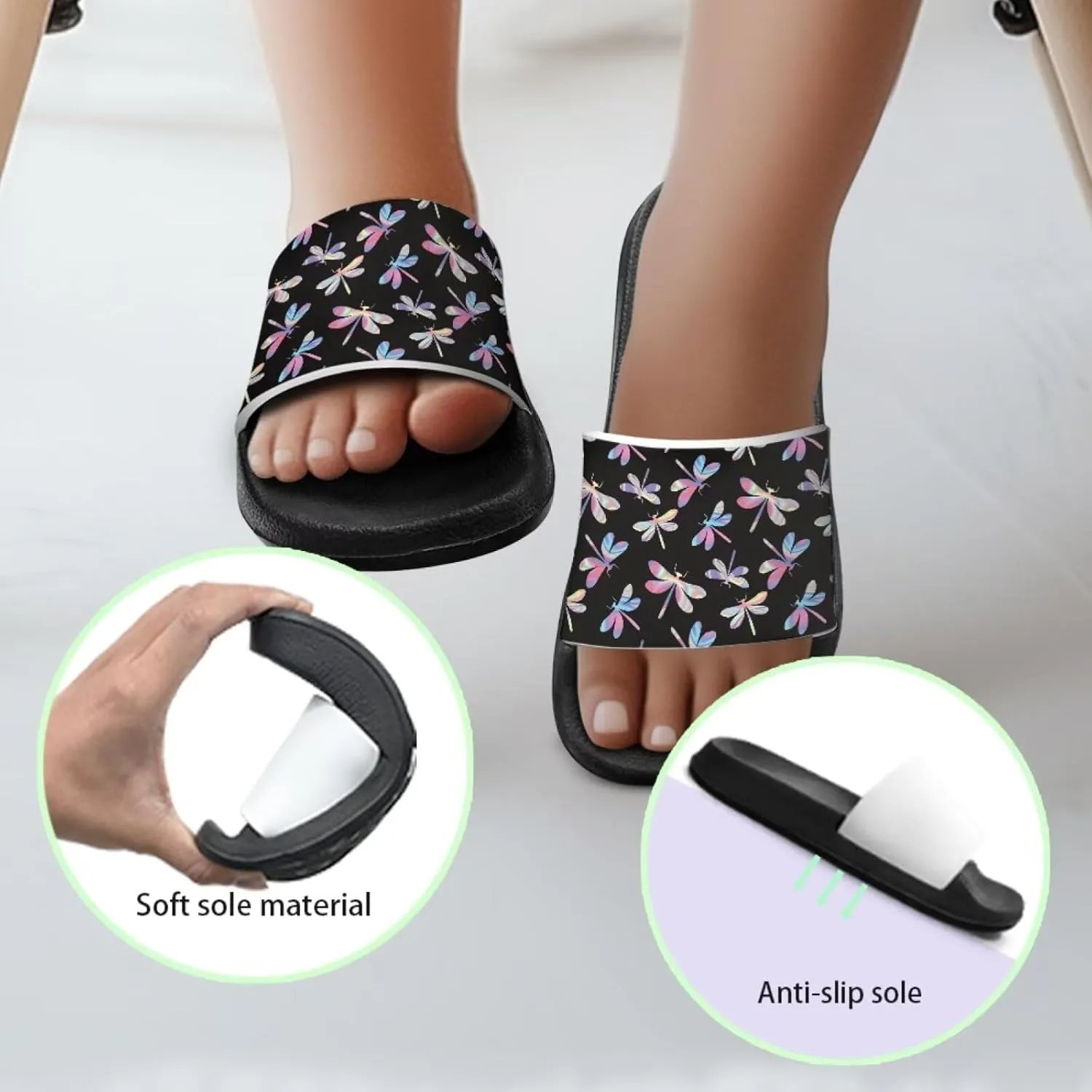 Kids Slides Toddler Boys Girls Shower Slippers Boys Girls Flip Flops Beach Pool Home Sandals