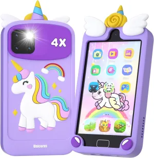 Kids Smart Phone for Girls, 4.0" Touchscreen Dual Camera Cell Phone, Toddler Preschool Learning Educational Toys Birthday Gifts for Age 3 4 5 6 Year Old, Music Player, Puzzle Games, 32GB(Purple)