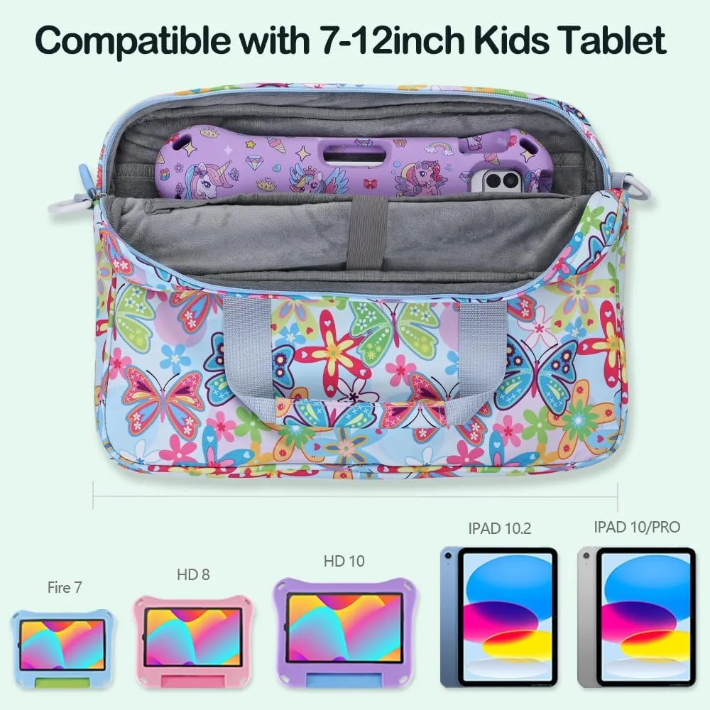 Kids Tablet Bag for Boy Girl Dinosaur Tablet Sleeve Carrying Case with Handle Shoulder Strap 13 inch Tablet Travel Bag