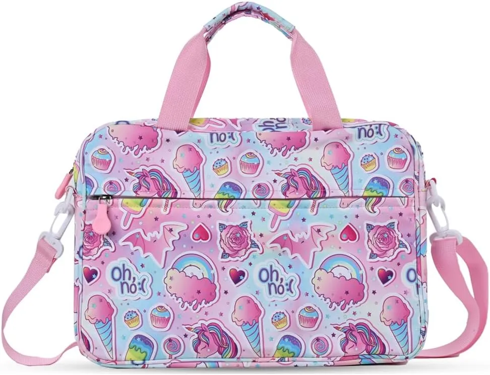 Kids Tablet Bag with Handle Shoulder Strap, 13 inch Cute Unicorn Tablet Sleeve Carrying Bag Case for Boy Girl Portable Kid Bag Fit Fire HD 10 HD 8 IPAD 10 10.2 7 8 9 Kids pro Tablets BQL