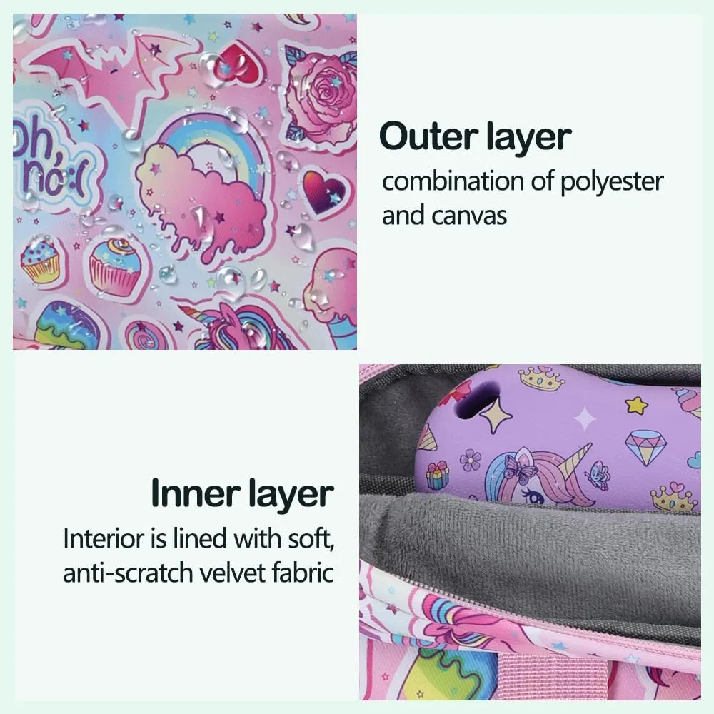 Kids Tablet Bag with Handle Shoulder Strap, 13 inch Cute Unicorn Tablet Sleeve Carrying Bag Case for Boy Girl Portable Kid Bag Fit Fire HD 10 HD 8 IPAD 10 10.2 7 8 9 Kids pro Tablets BQL