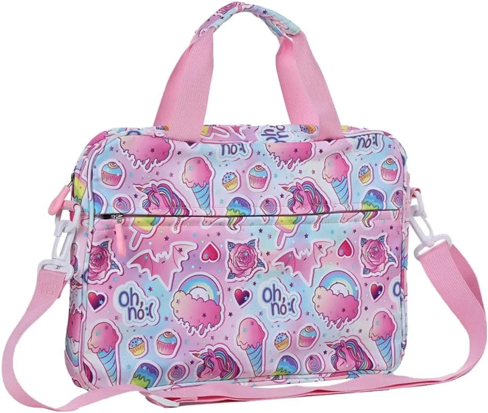 Kids Tablet Bag with Handle Shoulder Strap, 13 inch Cute Unicorn Tablet Sleeve Carrying Bag Case for Boy Girl Portable Kid Bag Fit Fire HD 10 HD 8 IPAD 10 10.2 7 8 9 Kids pro Tablets BQL