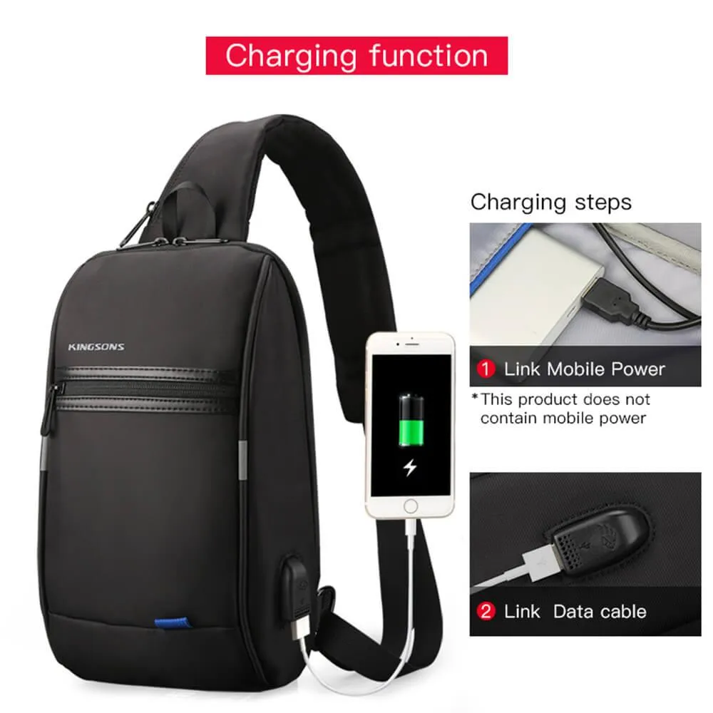 Kingsons Men's anti-theft waterproof crossbody bag (9.7 inches) - KS3174W