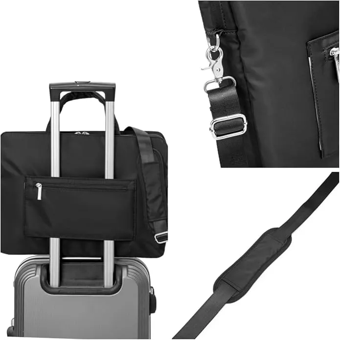 Kinmac 360° Super shockproof  14 Inch 3 Compartment Laptop Shoulder Bag ( Eva Bubble protection, Waterproof Fabric, Luggage Strap, Extra Pockets) - Black