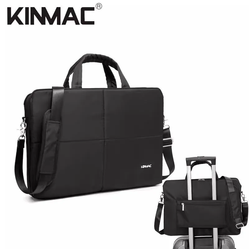 Kinmac 360° Super shockproof  14 Inch 3 Compartment Laptop Shoulder Bag ( Eva Bubble protection, Waterproof Fabric, Luggage Strap, Extra Pockets) - Black