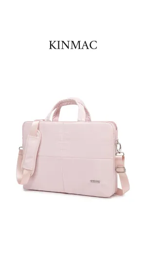 Kinmac 360° Super shockproof  14 Inch 3 Compartment Laptop Shoulder Bag ( Eva Bubble protection, Waterproof Fabric, Luggage Strap, Extra Pockets) - Pink