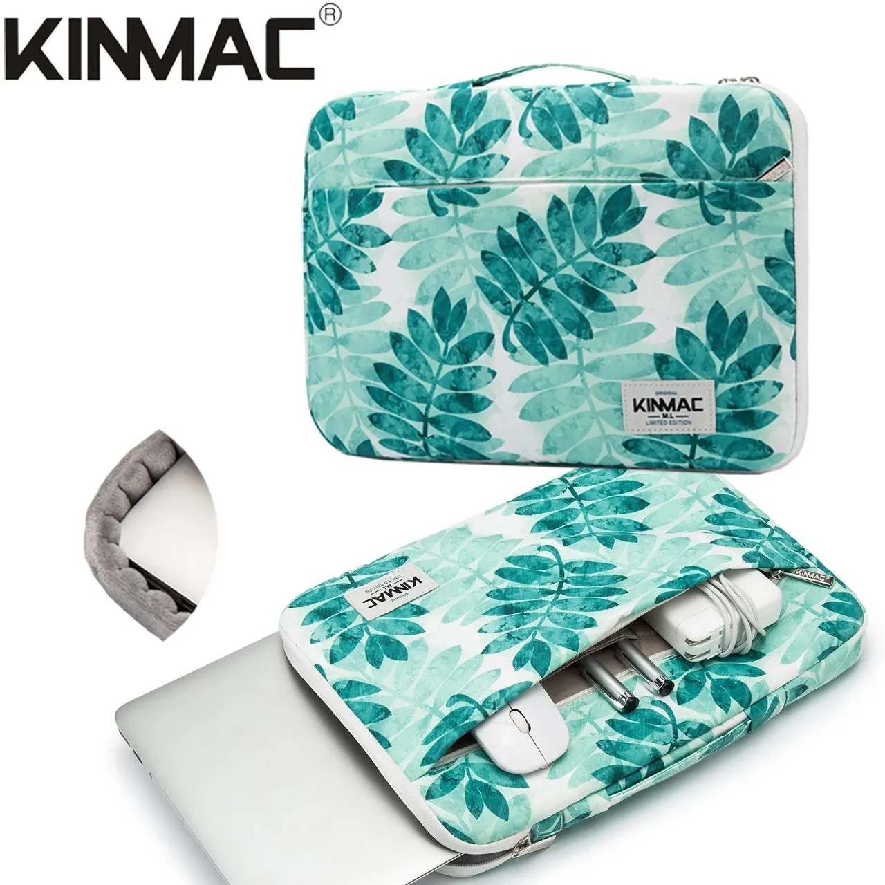 Kinmac 360° Super shockproof  14 Inch Laptop Shoulder Bag ( Eva Bubble protection, Waterproof Fabric, Luggage Strap, Extra Pockets) - Multi Colour