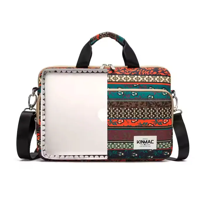 Kinmac 360° Super shockproof  14 Inch Laptop Shoulder Bag ( Eva Bubble protection, Waterproof Fabric, Luggage Strap, Extra Pockets) - Multi Colour