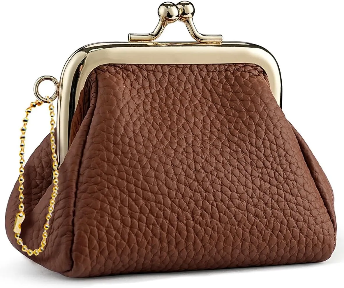 Kiss Lock Coin Change Purse Women Cute PU Leather RFID Wallets Crossbody Purses Small Kiss Clasp Wallet Cross Body Bag