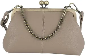 Kiss Lock Purses and Handbags Kisslock Crossbody Bag Vintage Shoulder Clutch Purses for Women