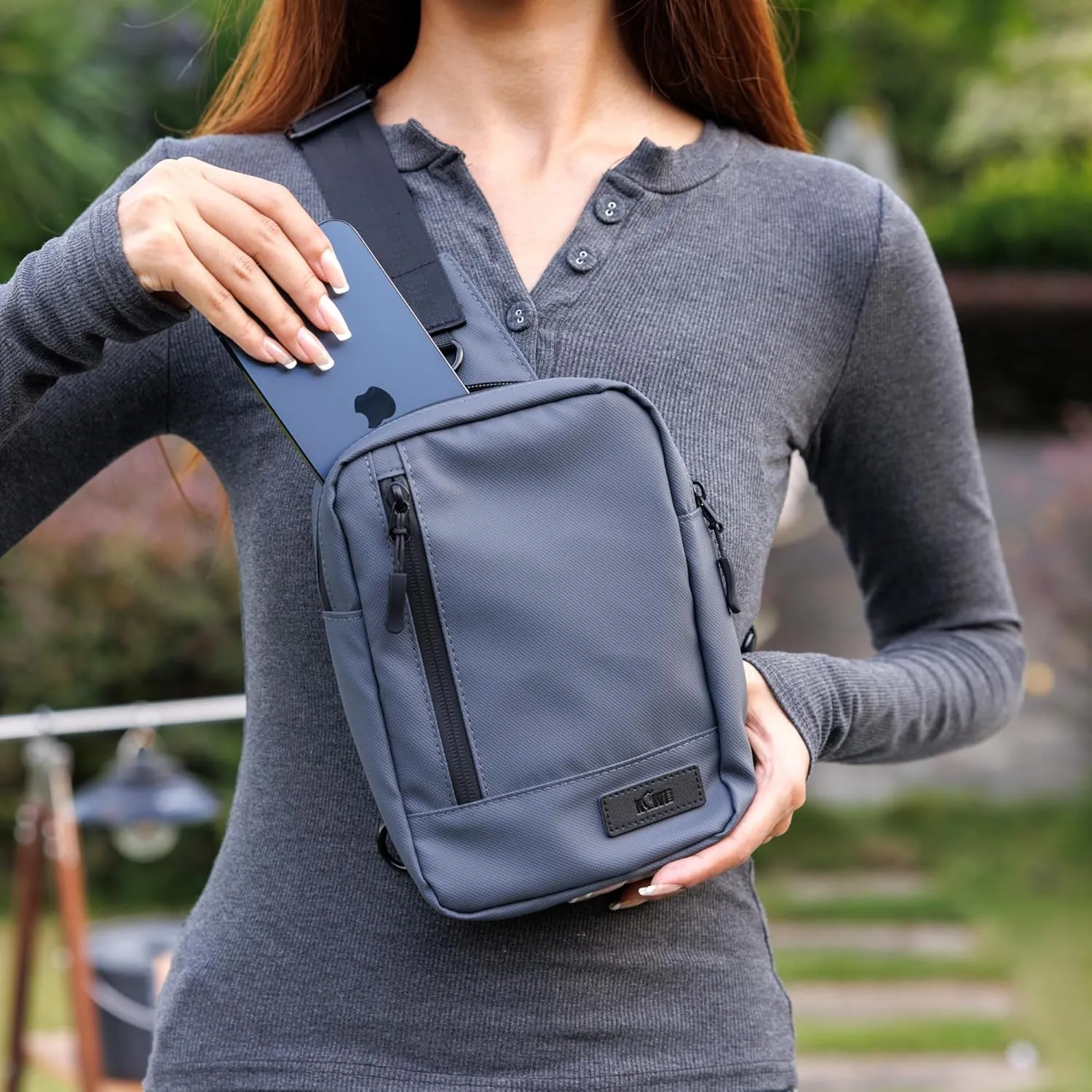 KIWIFOTOS Travel Phone Pouch Mini Phone Holster Sling Bag for Women Crossbody Bag with Adjustable Strap for iPad mini 6 iPhone 16 15 Pro Max Workout Walking Passport Wallet