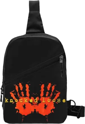 Knocked Music Loose Foldable Crossbody Sling Bags Shoulder Chest Backpack Lightweight Handbag for Cycling Hiking