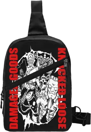 Knocked Music Loose Foldable Crossbody Sling Bags Shoulder Chest Backpack Lightweight Handbag for Cycling Hiking