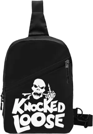 Knocked Music Loose Foldable Crossbody Sling Bags Shoulder Chest Backpack Lightweight Handbag for Cycling Hiking