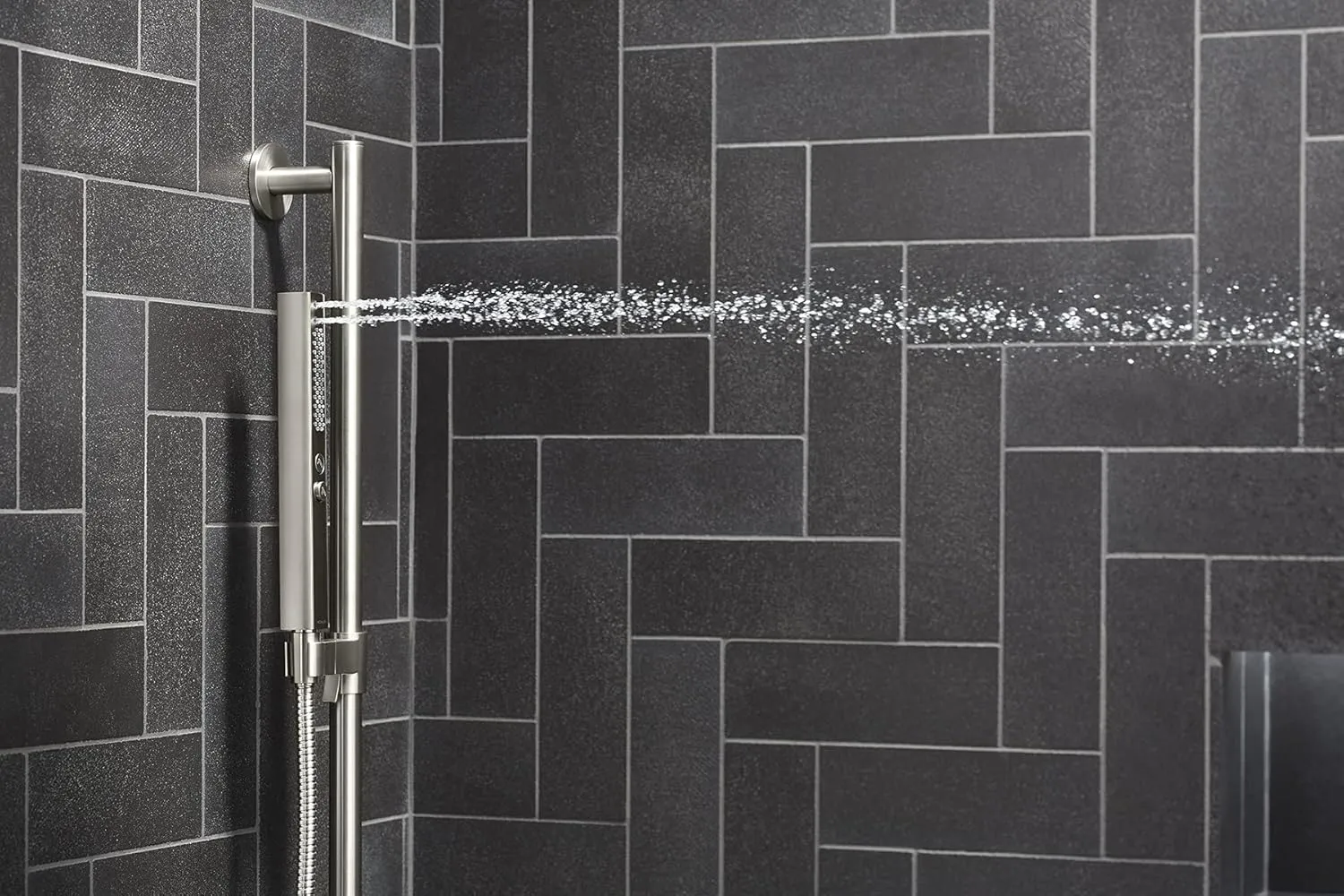 KOHLER 21336-CP Shift   Square Two-Function Handshower, Handheld Showerhead with 2 Spray Settings, 2.5 GPM, Polished Chrome