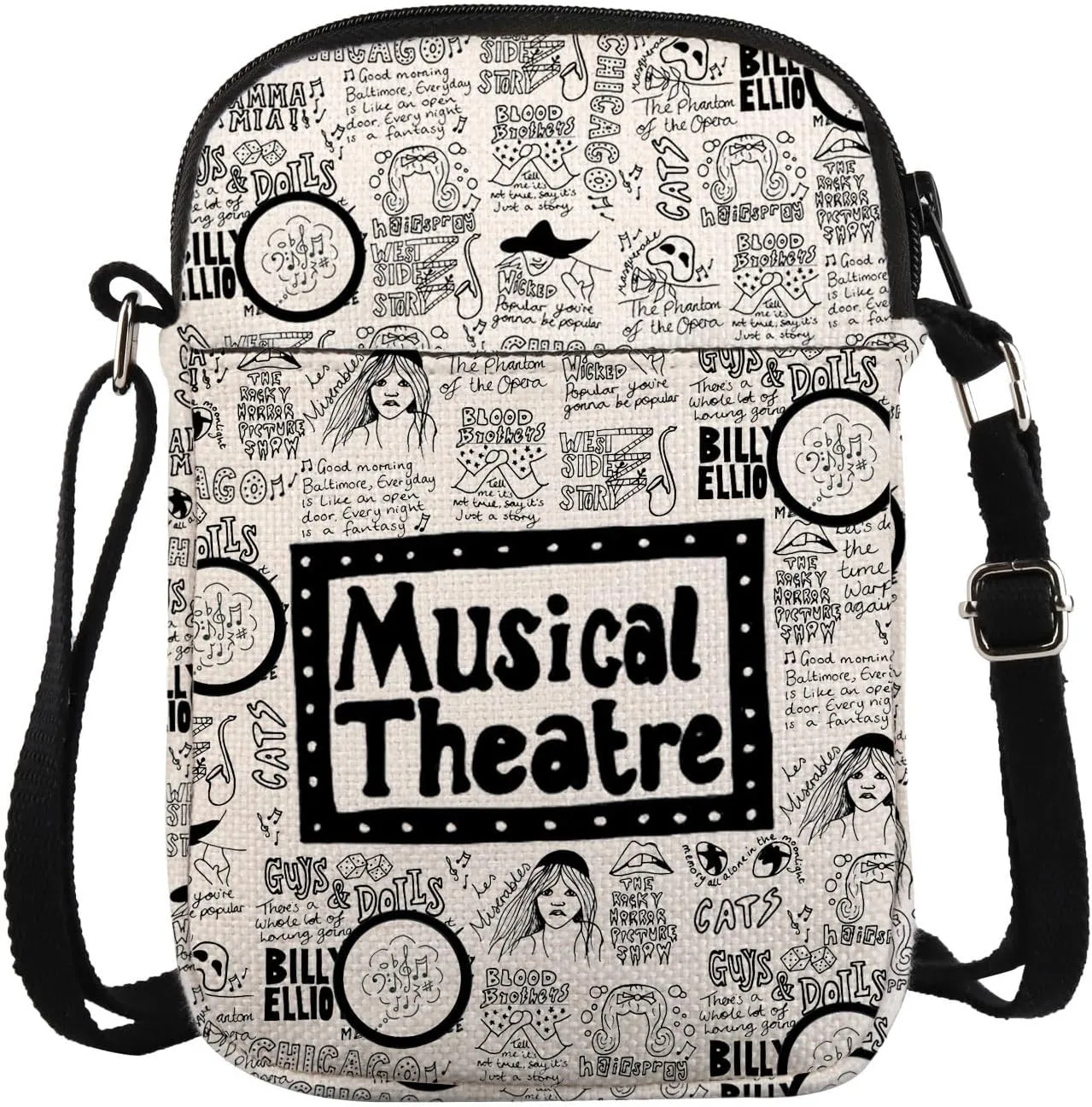 KUIYAI Musical Theatre Crossbody Bag The Musical Theater Fans Gift Musical Lover Gift