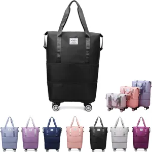 Kulken Travel Bag with Wheels, 2025 New Large Capacity Travel Bag - Universal Wheel Removable, Wheel-Equipped (Black)