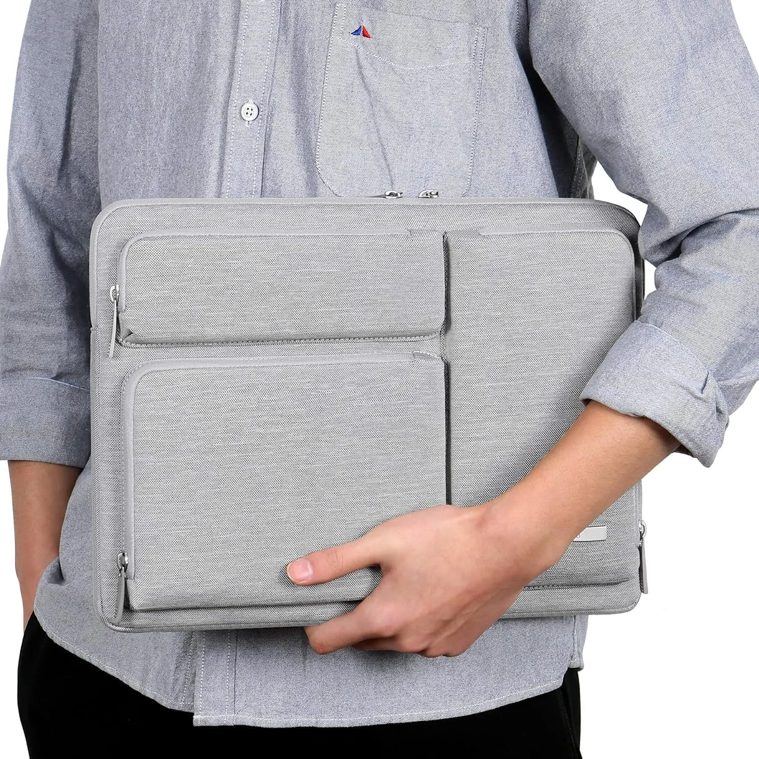 Lacdo 360° Protective Laptop Sleeve Case for 14 inch HP Chromebook / X360 / HP Stream, Acer Swift/Chromebook 314, 14" IdeaPad S330 ASUS Dell Portable Laptop Computer Bag, Gray