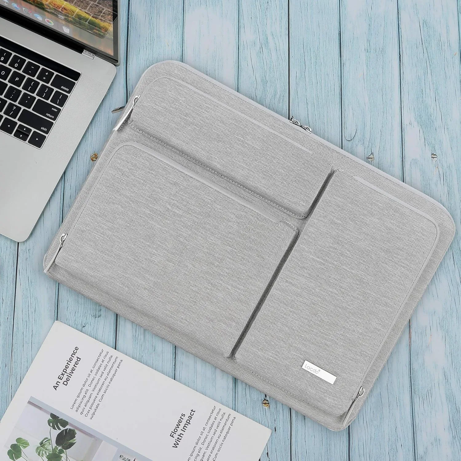 Lacdo 360° Protective Laptop Sleeve Case for 14 inch HP Chromebook / X360 / HP Stream, Acer Swift/Chromebook 314, 14" IdeaPad S330 ASUS Dell Portable Laptop Computer Bag, Gray