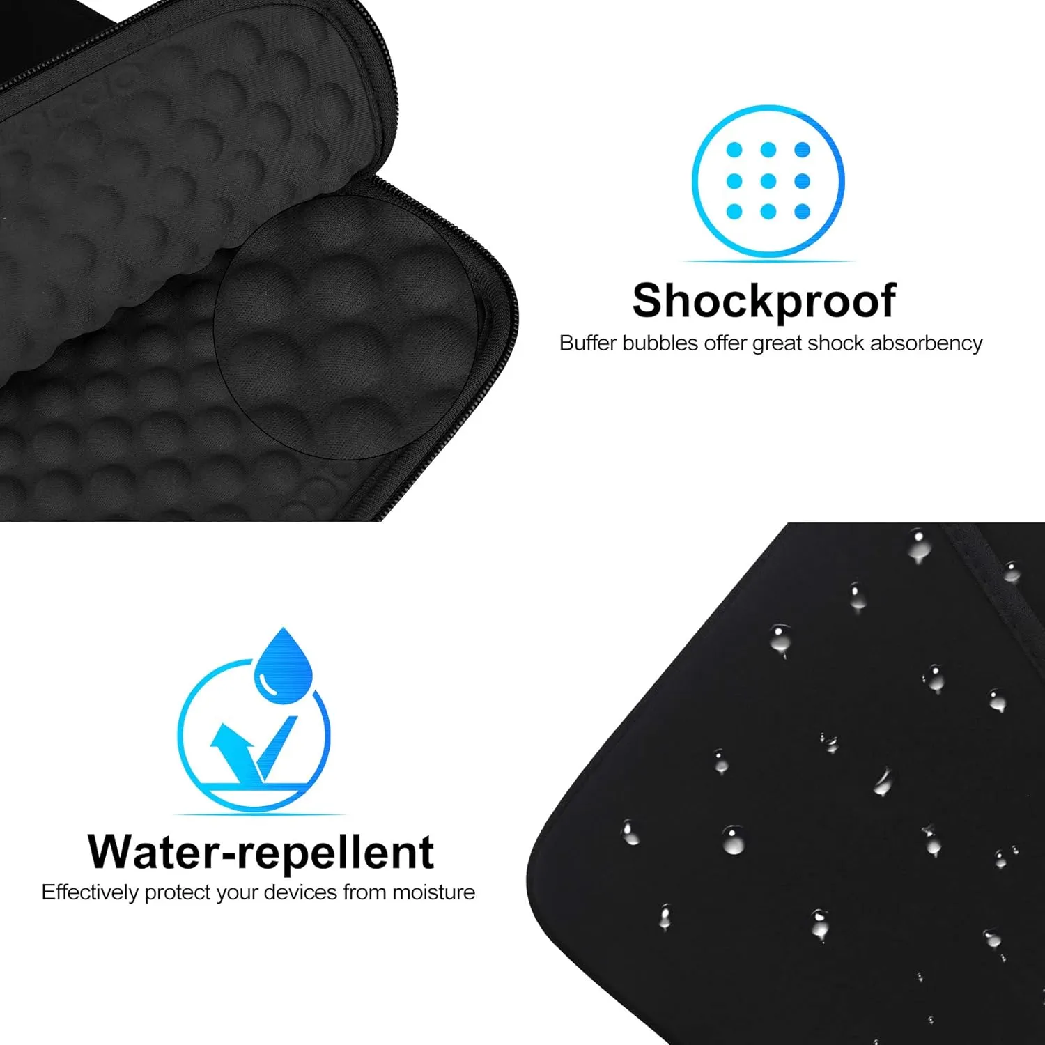 Lacdo Tablet Sleeve Case for 11 inch iPad A16 / 11 inch iPad Air M3 M2 / 11 inchs iPad Pro M4 / 10.9" iPad / 10.2" iPad / 10.9" ipad Air / 11 Inch Samsung Galaxy Tab A9  Bag, Fit Magic Keyboard, Black