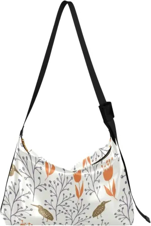 Lady's Leather Handbag with Zipper Adjustable Strap Shoulder Soft Hobo Crossboby Bag Pattern 1