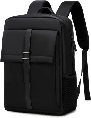 Laptop Backpack for Men Women, 15.6 inch Travel Computer Bag with Water-Resistant, Large Capacity, Lightweight Backpack for Work Business Office College, Black